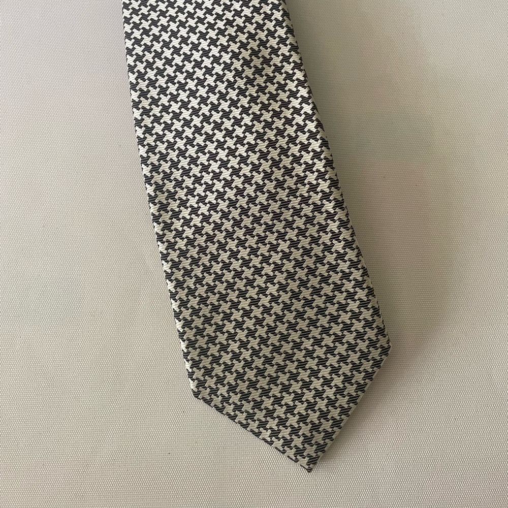 Collared Greens Silk Tie Made In USA Houndstooth Alabama